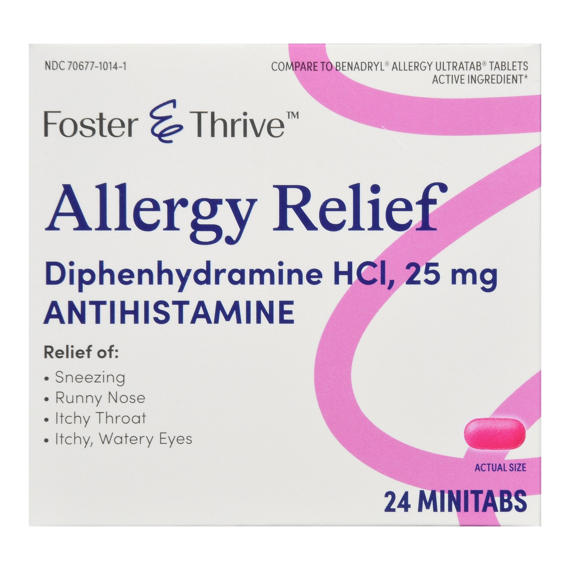 Allergy Relief Foster & Thrive 25 mg Strength Minitab 24 per Box, Packaging Type- Box