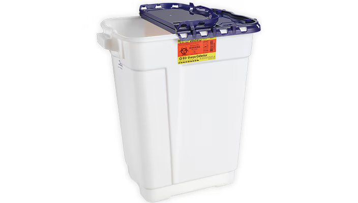 Pharmaceutical Waste Container Recykleen White Base 16.6 H X 10.7 W X 6 D Inch Horizontal Entry 3 Gallon