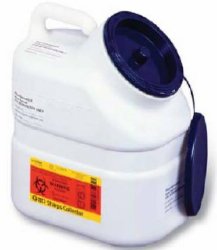 Pharmaceutical Waste Container Recykleen White Base 12 H X 10 1/2 W X 7 1/2 D Inch Vertical Entry 3 Gallon