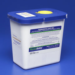Pharmaceutical Waste Container PharmaSafety White Base 10 H X 10 1/2 W X 7 1/4 D Inch Vertical Entry 2 Gallon