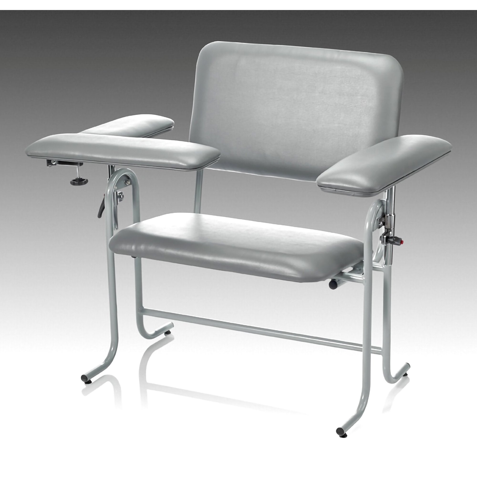 Blood Drawing Chair McKesson 1 Straight Arm / 1 Flip Up Arm Gray, Packaging Type- Each