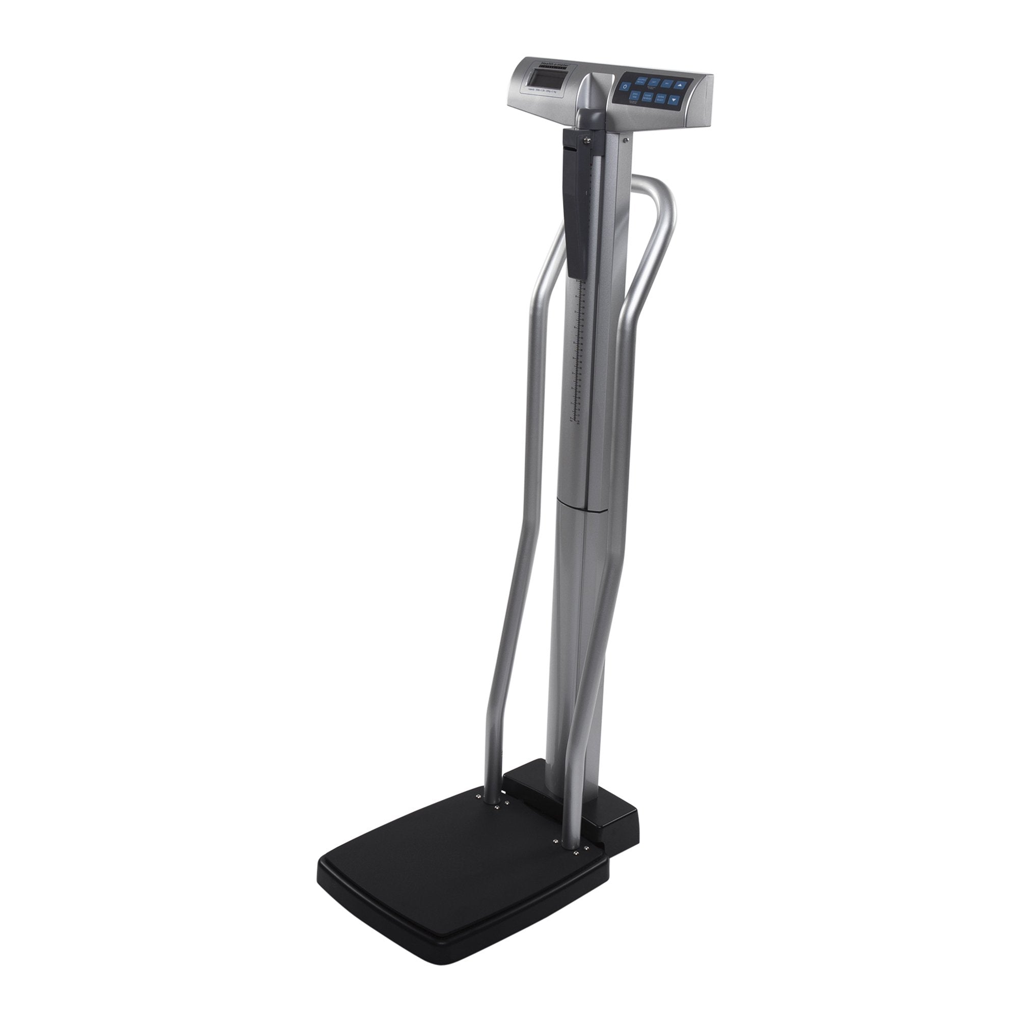 Physician Scale with Height Rod Health O Meter Digital Display 660 lbs. / 300 kg Capacity Chrome / Gray Battery Operated
