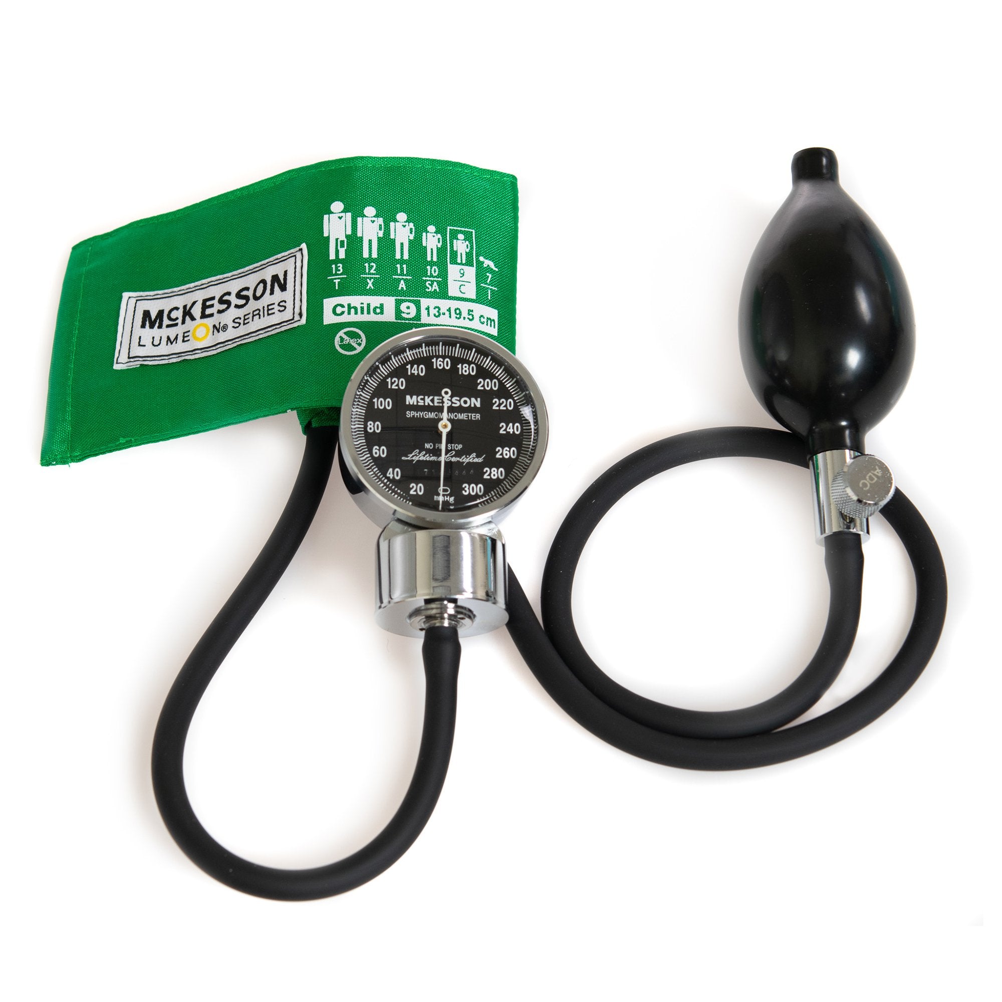 Aneroid Sphygmomanometer Unit McKesson LUMEON Pediatric Cuff Nylon Cuff 13 - 19.5 cm Pocket Aneroid