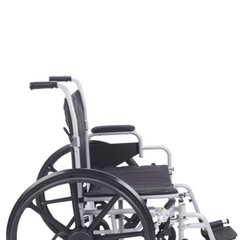 Pollywog 18-inch transport wheelchair rear view with push handles