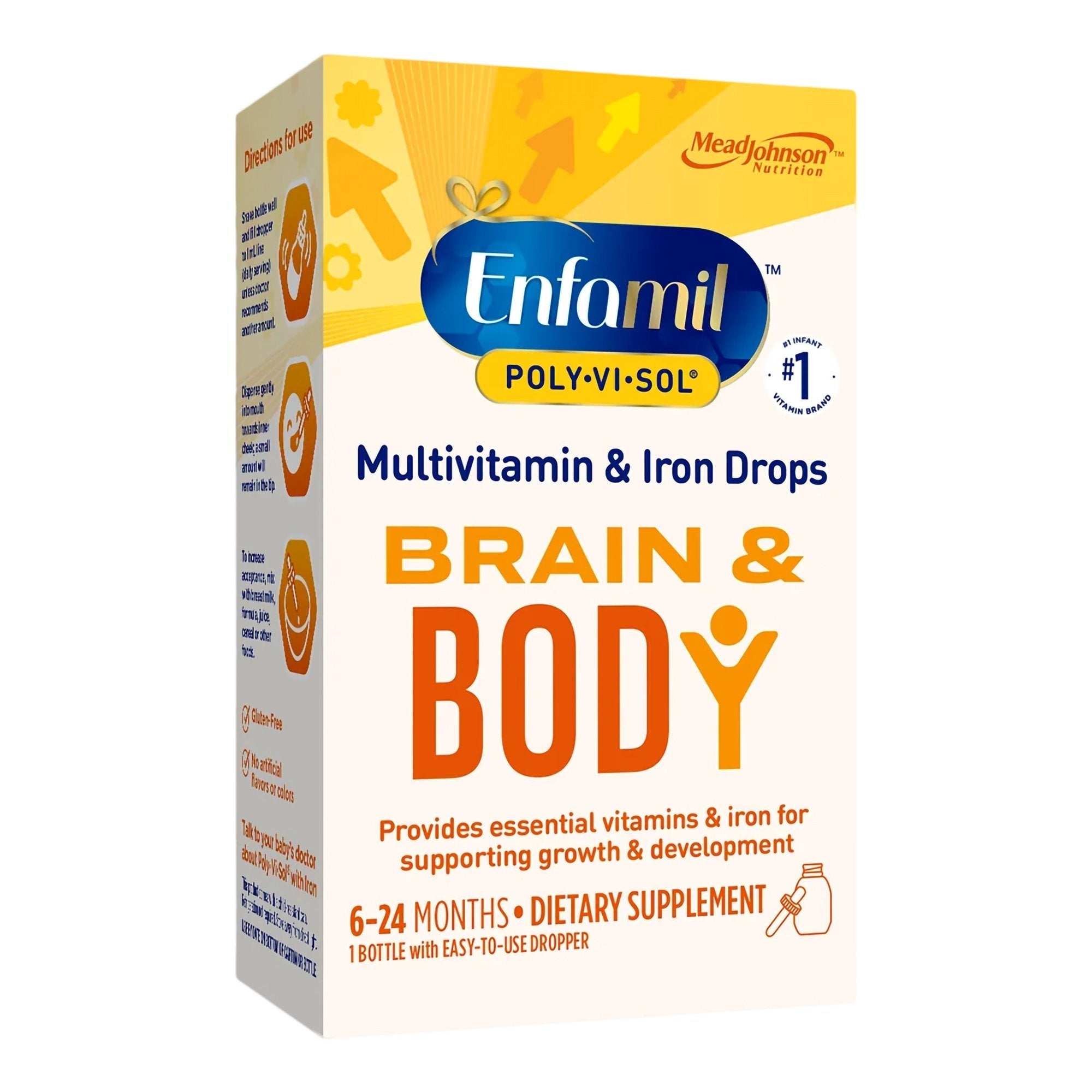 Pediatric Multivitamin Supplement Poly·Vi·Sol with Iron Vitamin A 1,500 IU Strength Oral Drops 1.67 oz.