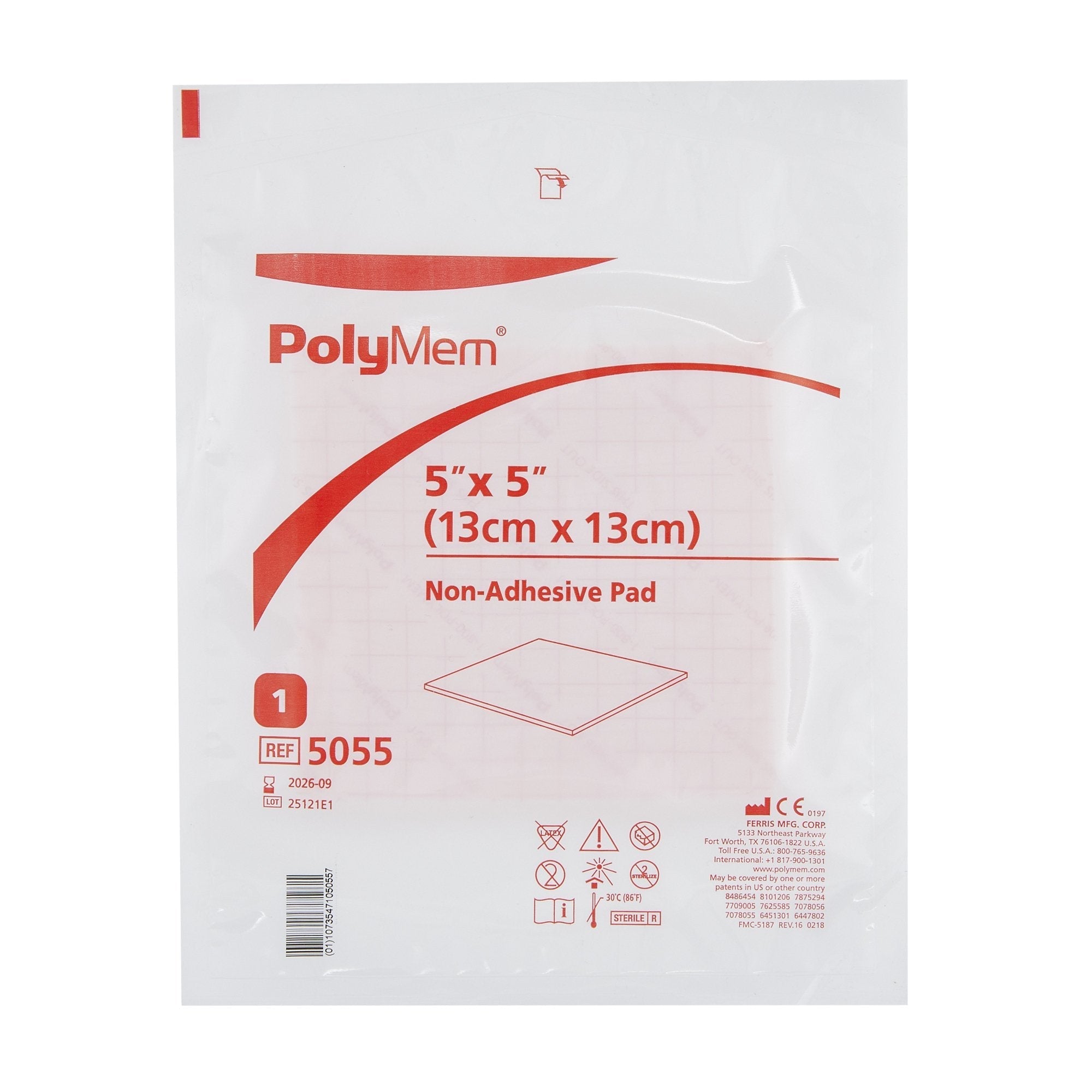 polymem nonadhesive without border foam dressing 5 x 5 inch polymem foam dressing mk258751bx