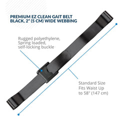 posey ez clean black nylon gait belt 60 inch posey ez clean gait belt mk502283ea