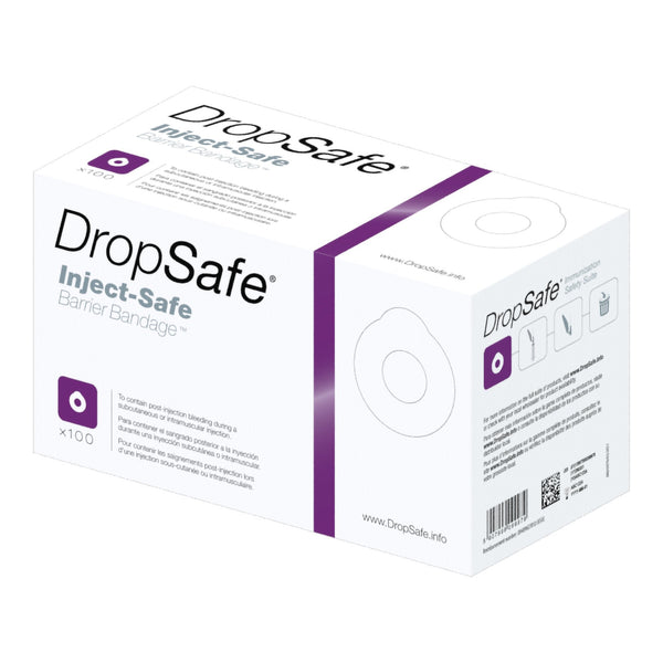 Pre Injection Adhesive Strip DropSafe 1 3/8 Inch Diameter Film / Foam Round White Sterile