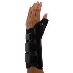Wrist Brace with Thumb Spica Premier Aluminium / Foam / Nylon / Plastic / Polyester Left Hand Black Small