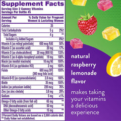 prenatal vitamin supplement gummy 90 per bottle assorted fruit flavor