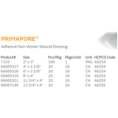 primapore white adhesive dressing 8 x 15 centimeter primapore island dressing mk364609bx