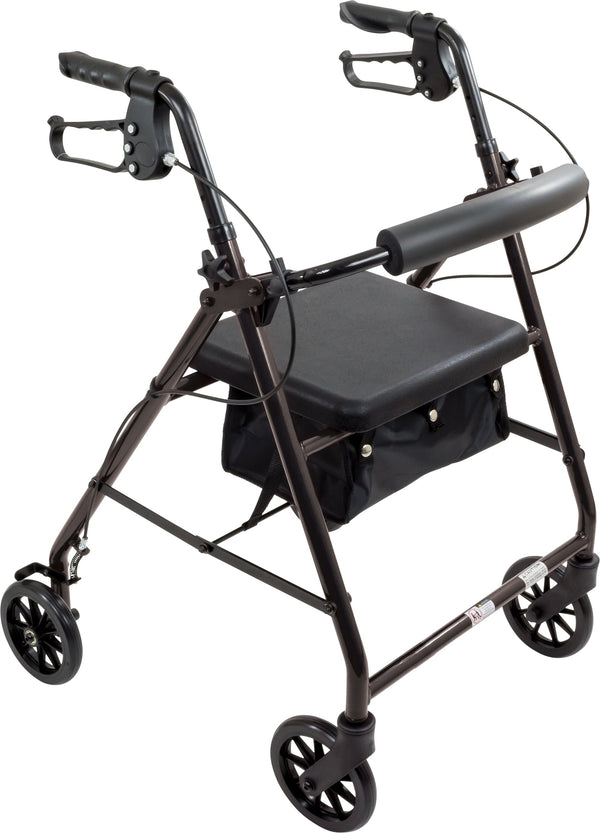 ProBasics Aluminium Rollator For Seniors and Elders, Wheel size 6 inch With Height-adjustable for a custom fit Weight Capacity 300lbs, Black Color ,Foldable, RLA6BK