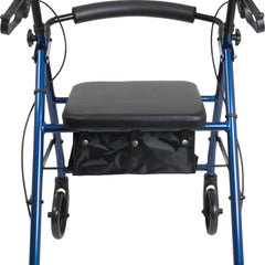 probasics aluminum rollator with 6 inch wheels blue