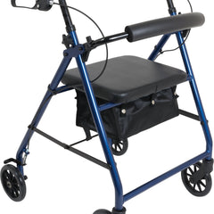 ProBasics Aluminium Rollator For Seniors and Elders, Wheel size 6 inch With Height Adjustable Weight Capacity 300lbs, Blue Color, Foldable, RLA6BL