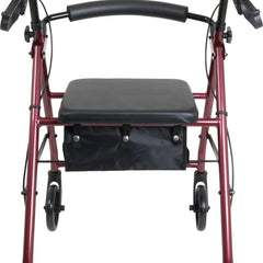 probasics aluminum rollator with 6 inch wheels burgundy