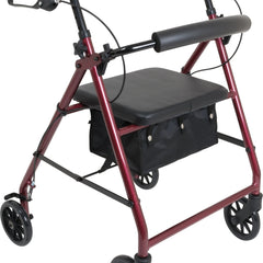 ProBasics Aluminium Walker For Seniors and Elders, Wheel size 6 inch With Height Adjustable Weight Capacity 300lbs, Burgundy Color ,Foldable, RLA6BG