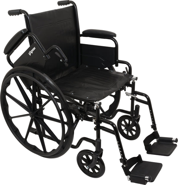 ProBasics K1 lightweight wheelchair with 16 x 16 seat front angle viewq