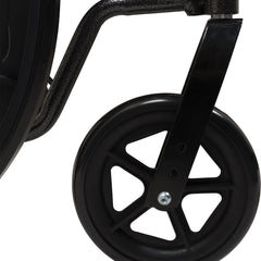 Probasics K2 Wheelchair with Flip-back padded upholstered armrests and Swing-Away Footrests ,8" x 1" Front 24" Back Wheels ,300 lbs Weight Capacity ,16" x 16" ,WC21616DS