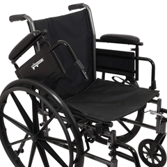 Probasics K3 Lightweight Wheelchair with flip-back height adjustable arms and swing-away or elevating padded leg rests. ,Large 24" rear wheels Wheels ,300 lbs Weight Capacity ,16" x 16" ,WC31616DE