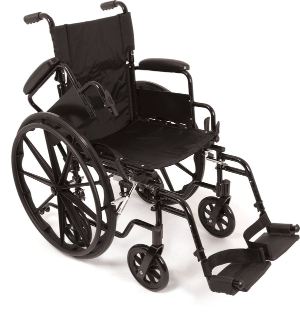 Probasics K4 Transformer Wheelchair with Flip-back padded arm rests and Swing-Away Footrests ,8" Front 24" Back Wheels  ,20" x 16" ,WCT42016DS