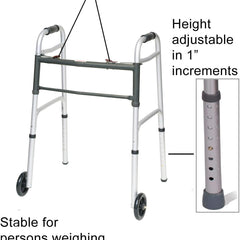 probasics sure lever release folding walker with 5 wheels