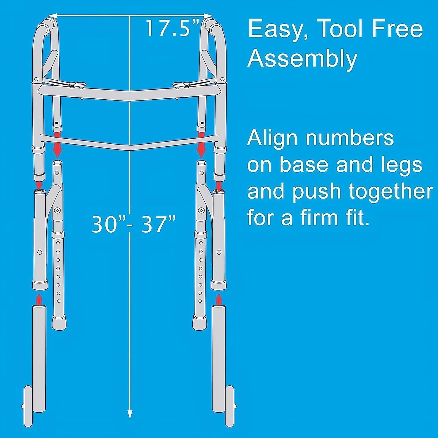 probasics sure lever release folding walker with 5 wheels