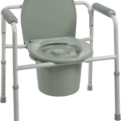 ProBasics Three-in-One Steel Commode with Plastic Armrests