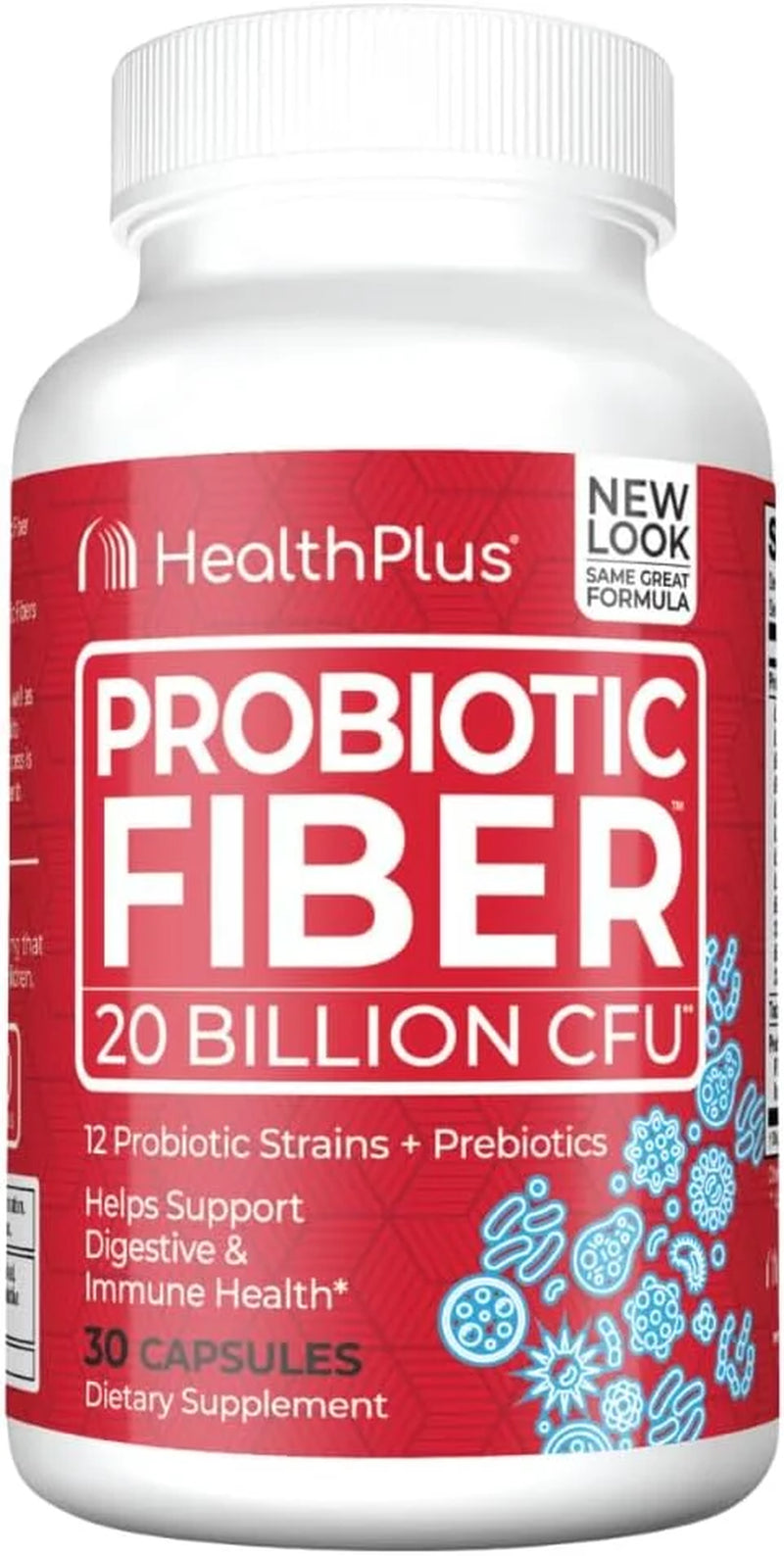 Probiotic Fiber Dietary Supplement, 30 Capsules, 30 Servings