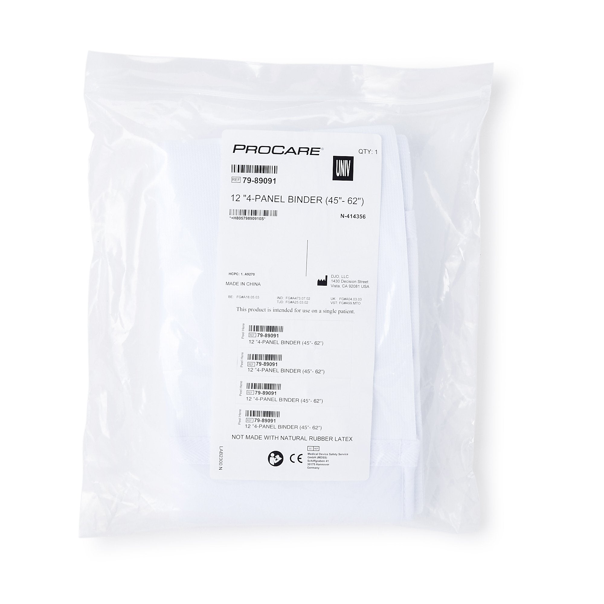 procare 4 panel abdominal support one size fits 45 62 inch waists procare premium abdominal binder mk302631ea