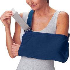 Arm Sling with Padded Strap Procare Blue Vogue D Ring / Hook and Loop Strap Closure Large