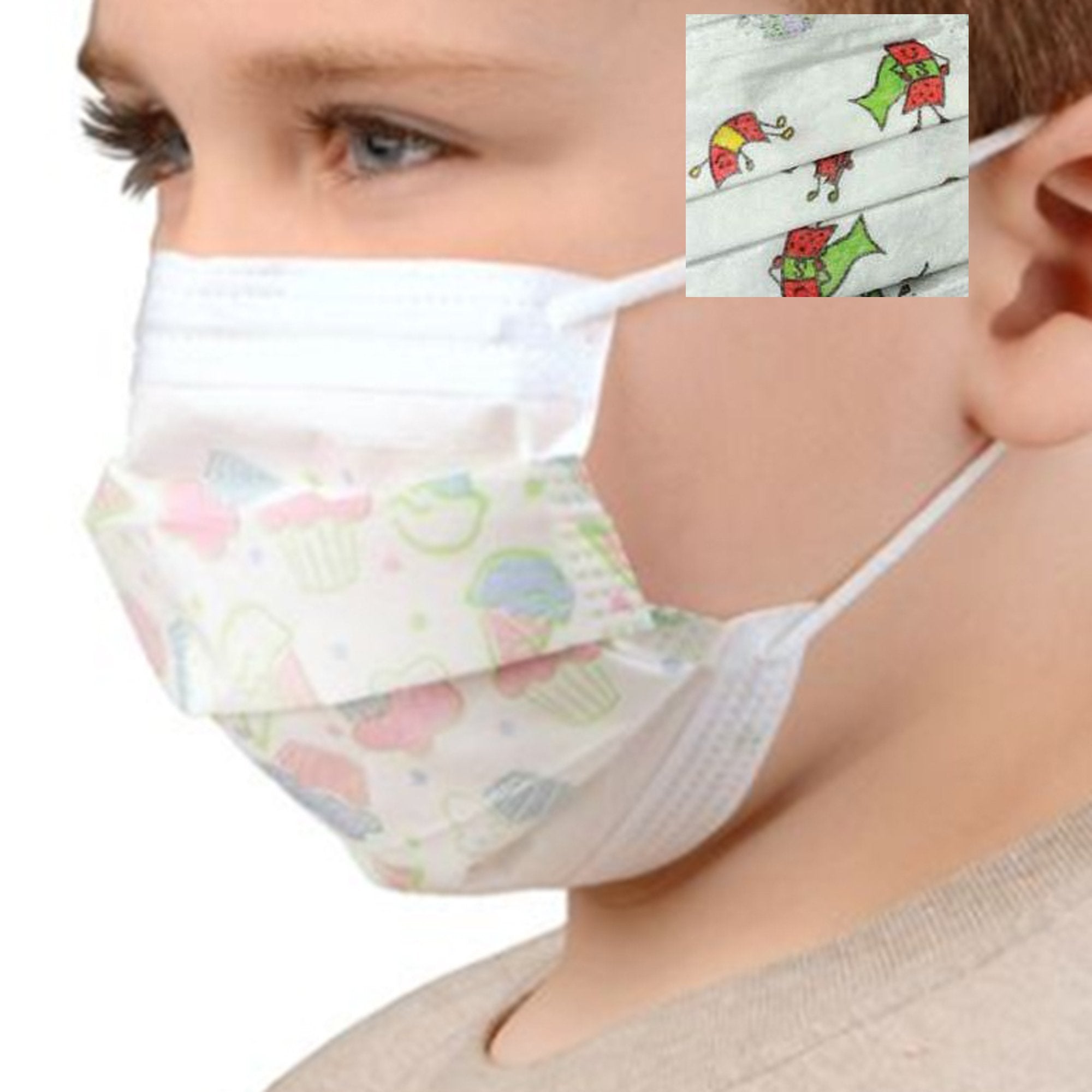Procedure Mask Cardinal Health Not Rated Earloops Child Size