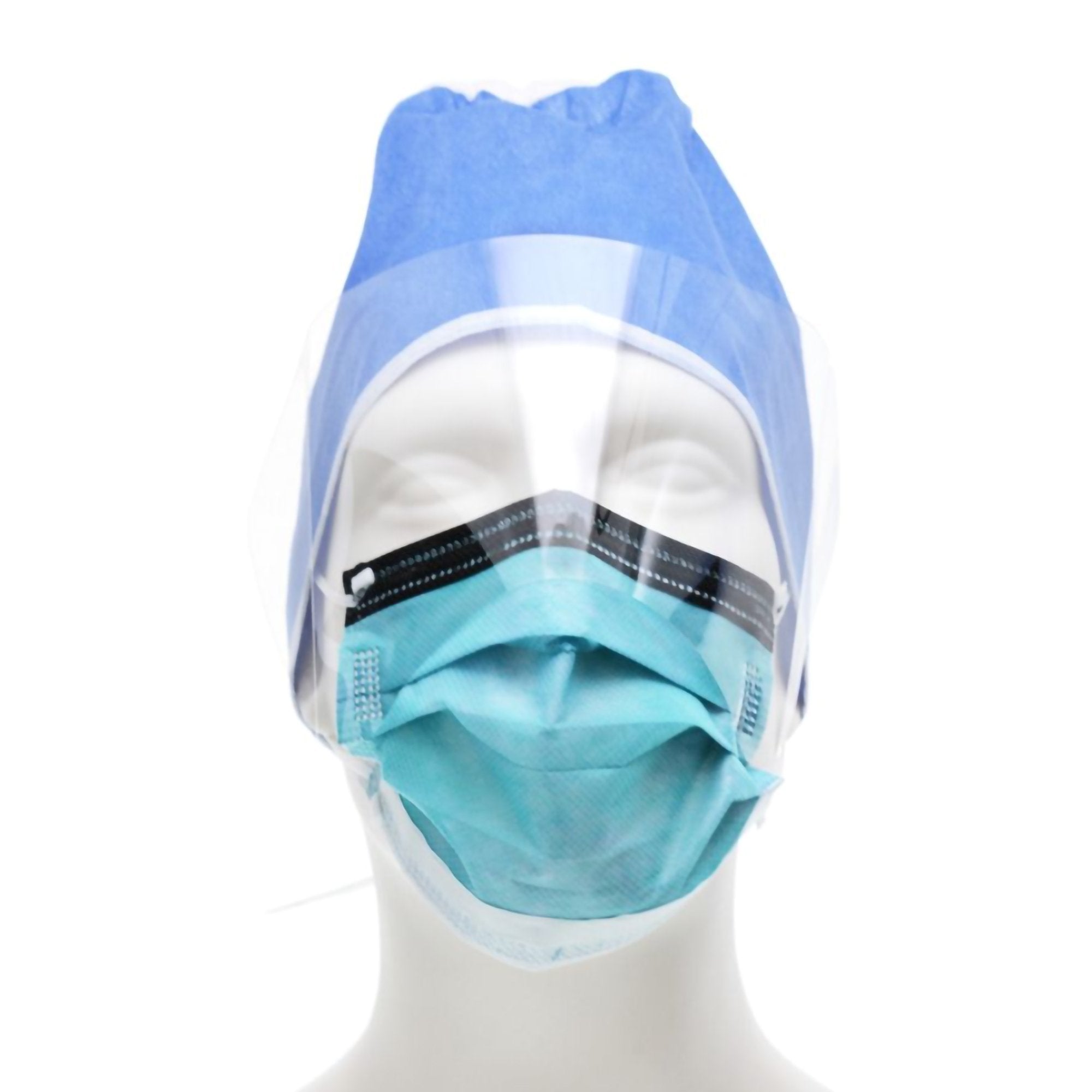 Procedure Mask with Eye Shield Cardinal Health Anti fog Foam ASTM Level 3 Earloops One Size Fits Most