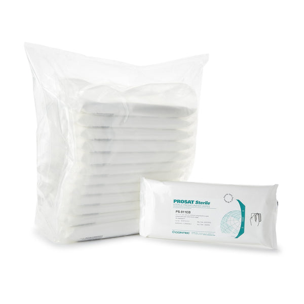 PROSAT Sterile Surface Disinfectant Cleaner Premoistened Cleanroom Manual Pull Wipe 30 Count Pouch Alcohol Scent Sterile