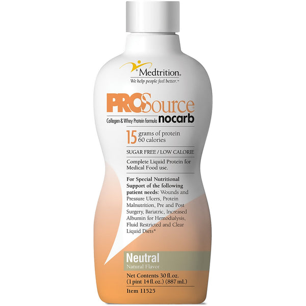 Oral Supplement ProSource NoCarb Neutral Flavor Liquid 30 oz. Bottle