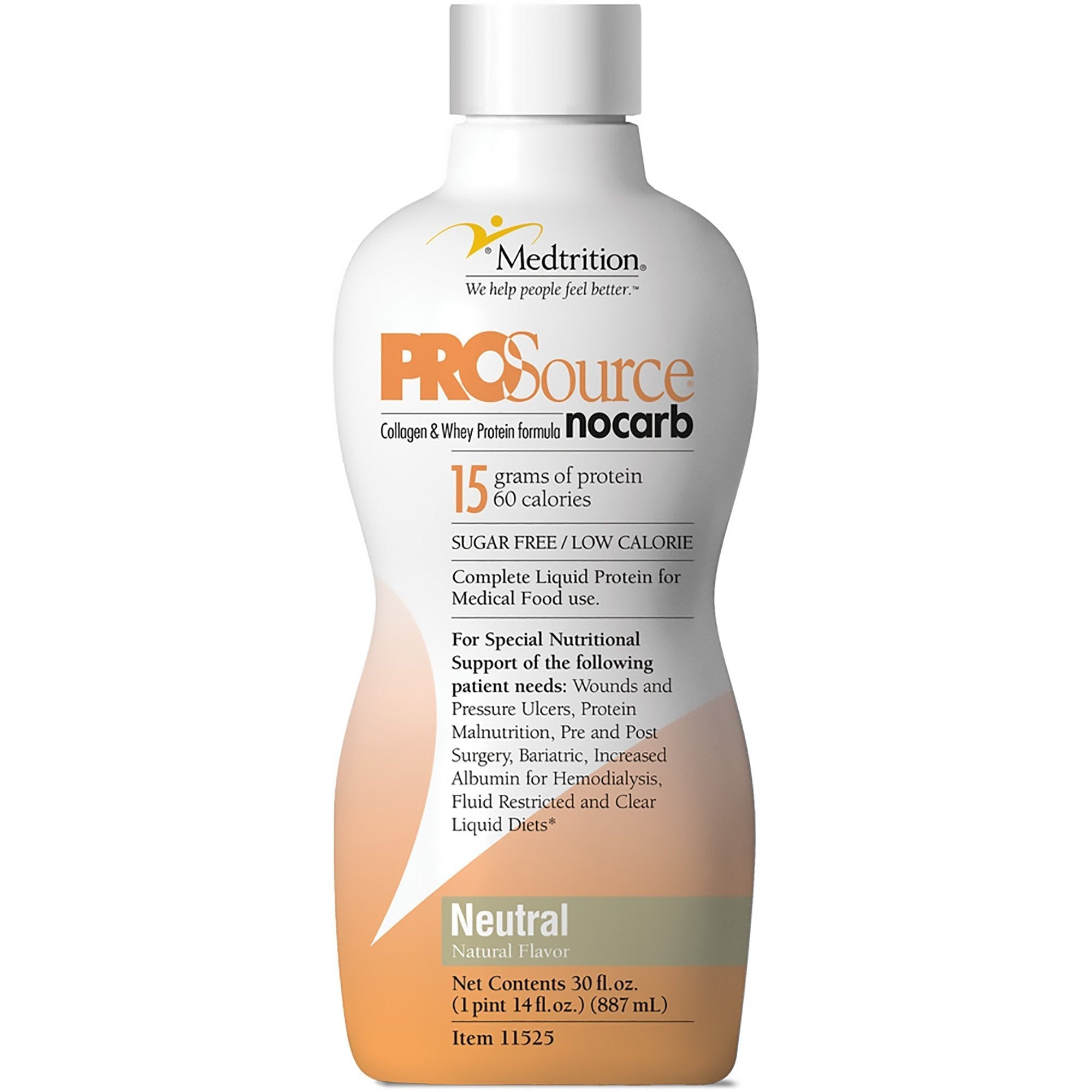 Oral Supplement ProSource NoCarb Neutral Flavor Liquid 30 oz. Bottle