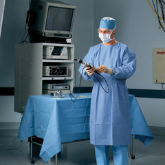 protective procedure gown halyard large blue nonsterile not rated disposable packaging type case