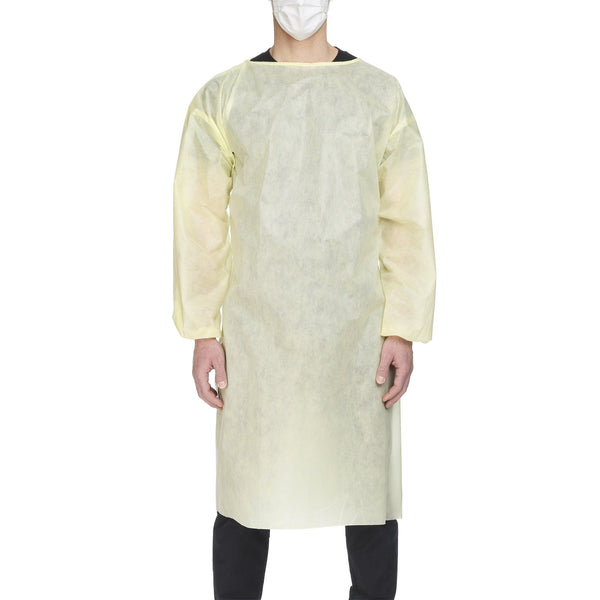 Protective Procedure Gown Precept X Large Yellow NonSterile AAMI Level 2 Disposable