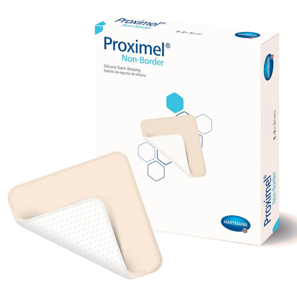 Foam Dressing Proximel Non Border 8 X 8 Inch Without Border Waterproof Backing Silicone Face Square Sterile
