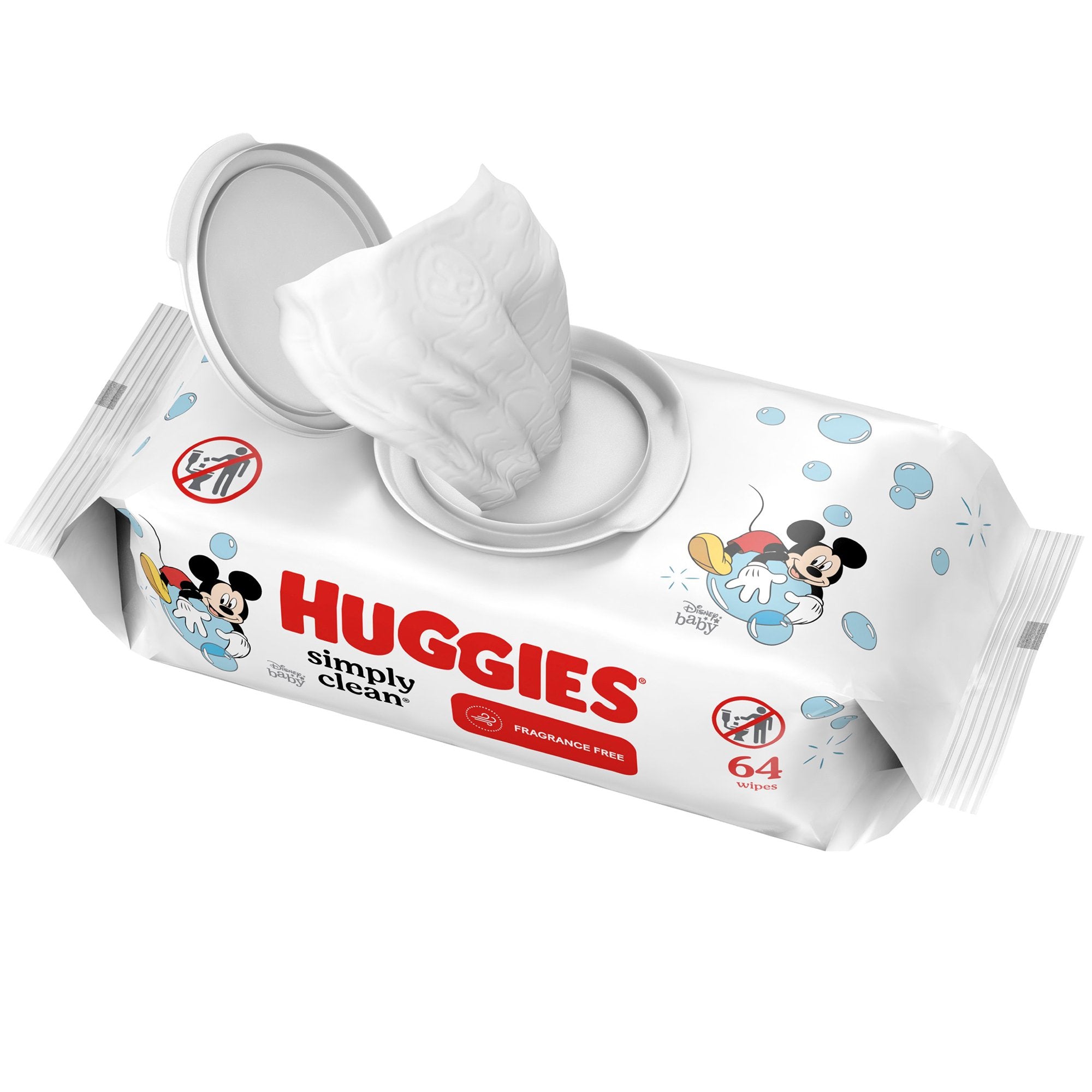 Baby Wipe Huggies Simply Clean Soft Pack Unscented 64 Count, Packaging Type- Case