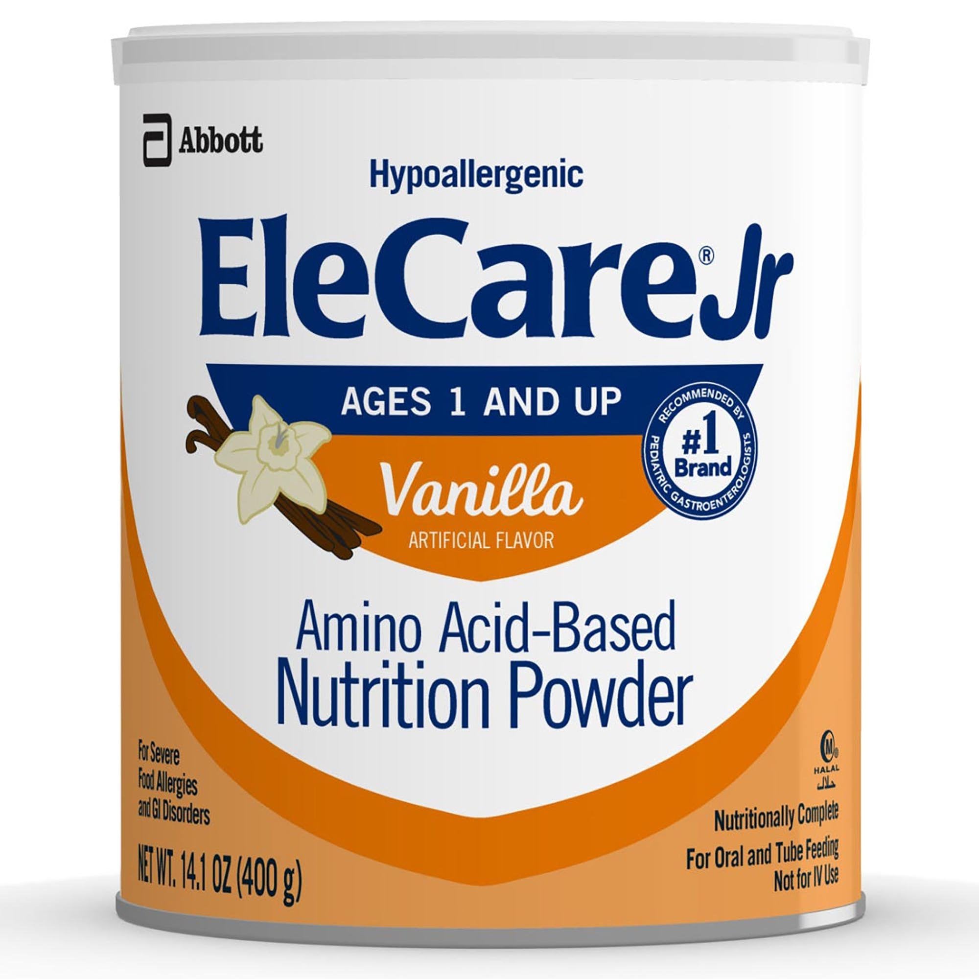 Pediatric Oral Supplement EleCare Jr Vanilla Flavor 14.1 oz. Can Powder Amino Acid Protein Maldigestion, Packaging Type- Case