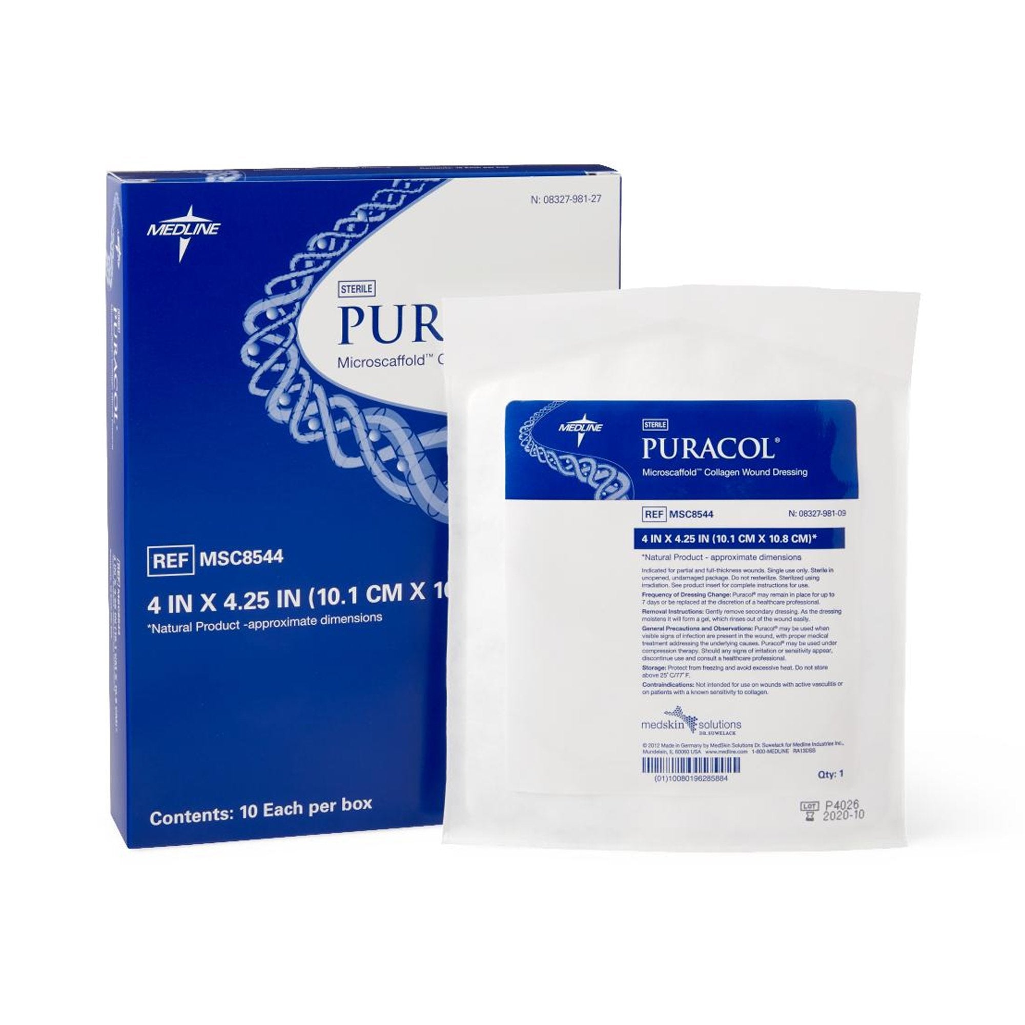 Collagen Dressing Puracol 4 X 4 1/4 Inch Rectangle Sterile