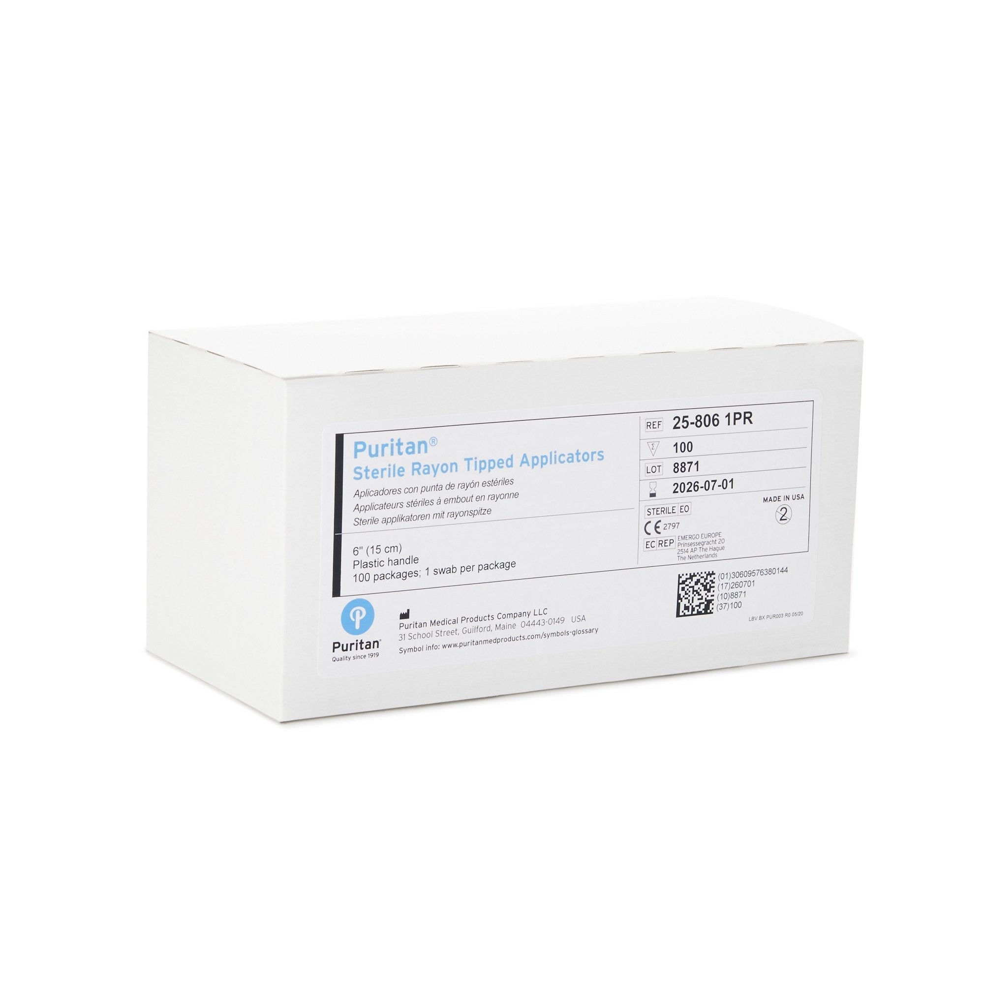 puritan specimen collection swab 6 inch length puritan specimen collection swab mk168130bx