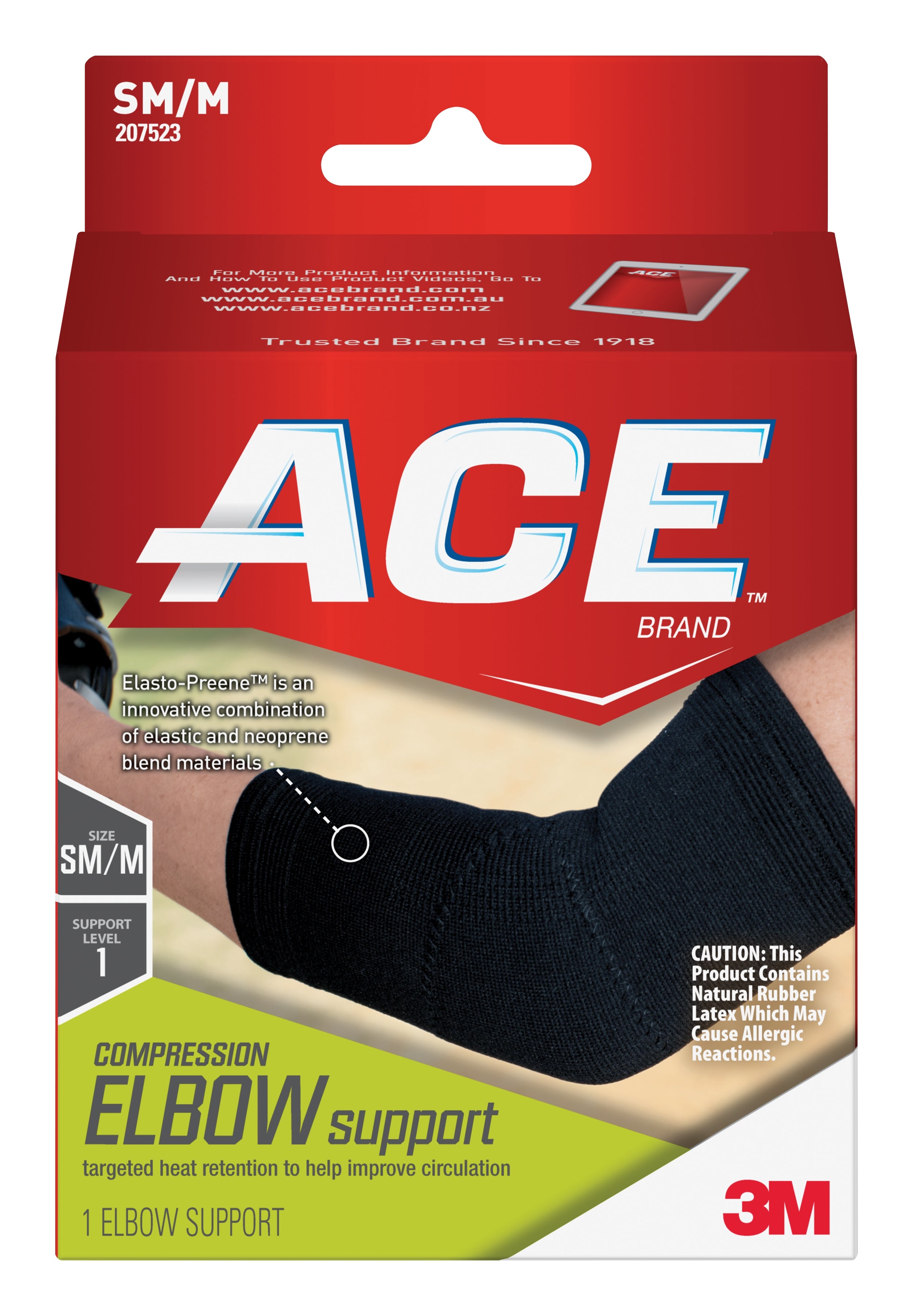 Elbow Support 3M Ace Small / Medium Left or Right Elbow Black