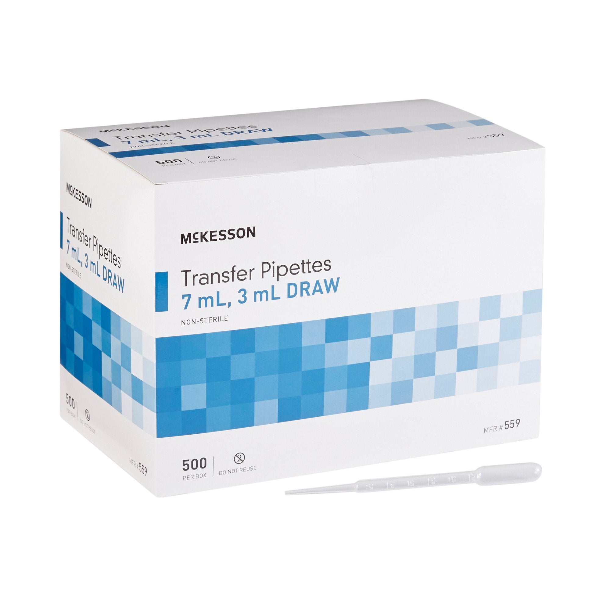 McKesson Transfer Pipette 7.5 mL 0.5 to 3 mL Graduation Increments NonSterile, Packaging Type- Box