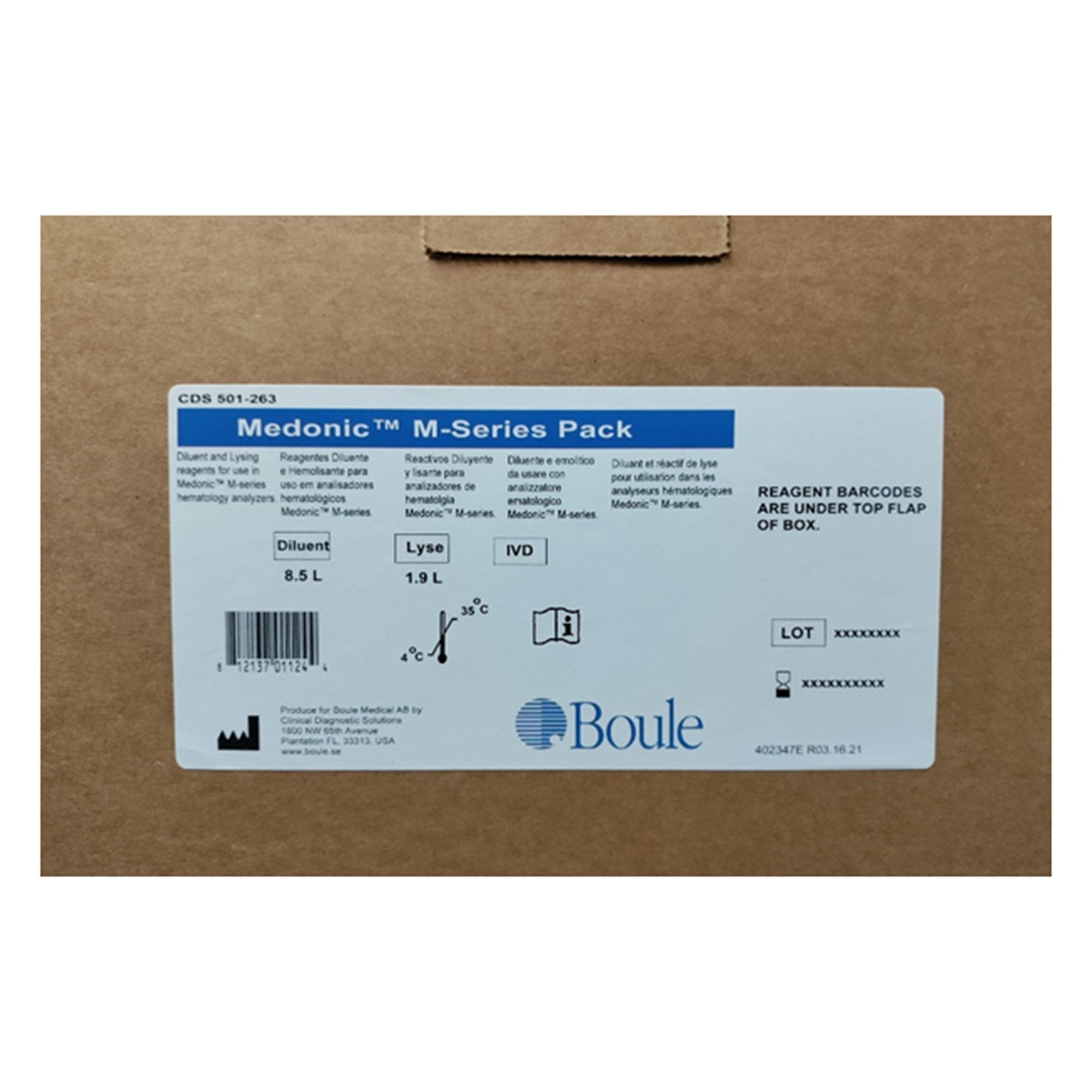 Hematology Reagent CDS Medonic Diluent / Lyse For CDS Medonic M Series Hematology Analyzer, Packaging Type- Box