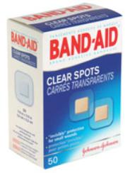 Adhesive Spot Bandage Band-Aid 7/8 X 7/8 Inch Plastic Square Clear Sterile, Packaging Type- Box