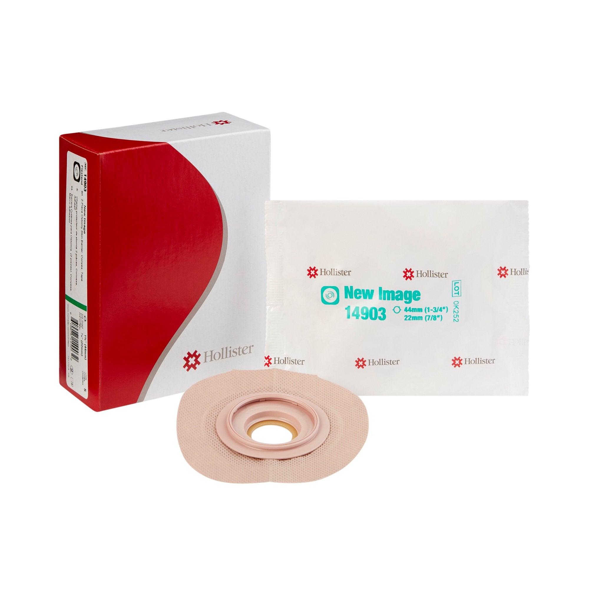 Ostomy Barrier FlexTend Precut, Extended Wear Adhesive Tape 44 mm Flange Green Code System Hydrocolloid 7/8 Inch Opening