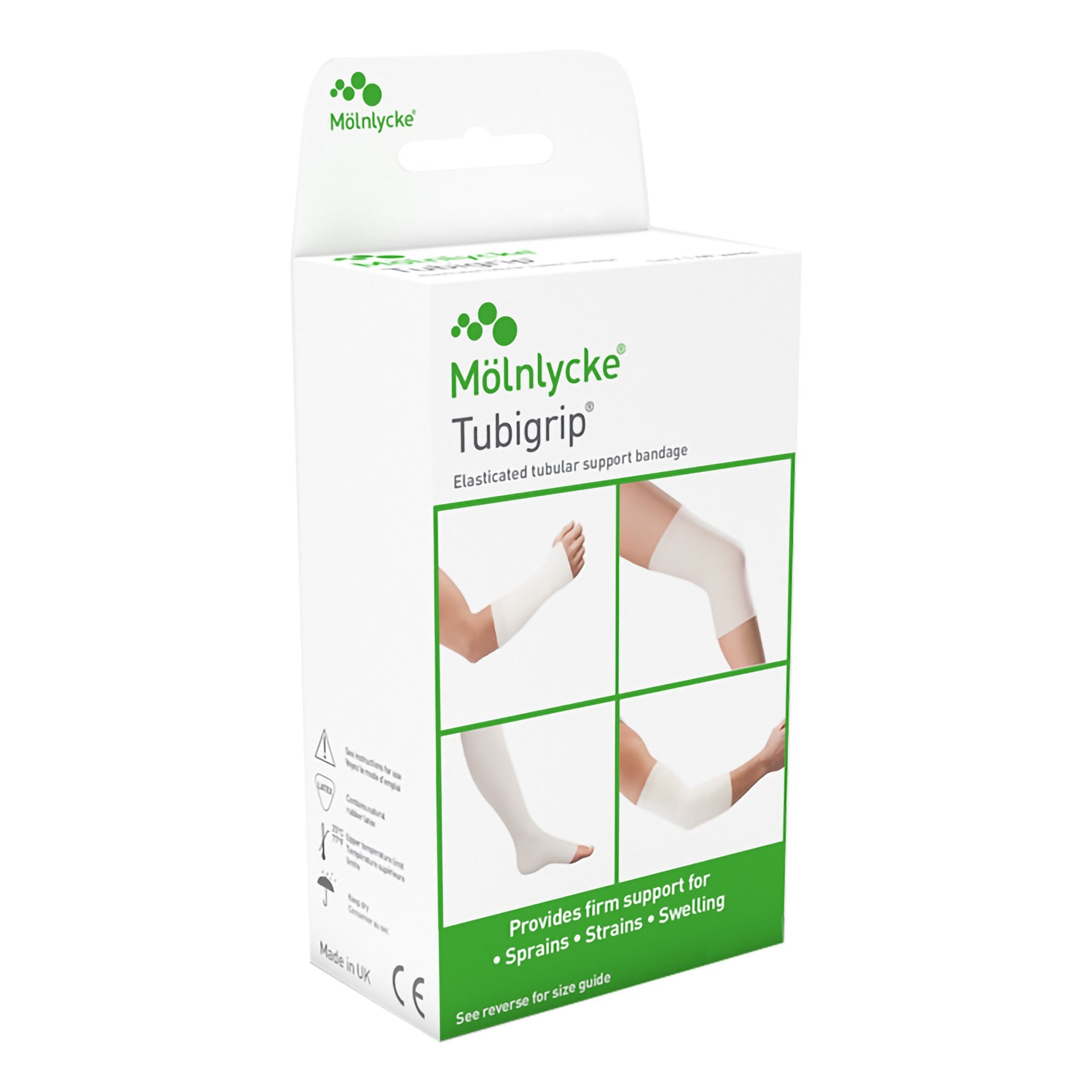 Elastic Tubular Support Bandage Tubigrip® 3-1/2 Inch X 1 Yard Large Ankle / Medium Knee / Small Thigh Pull On Natural NonSterile Size E Standard Compression