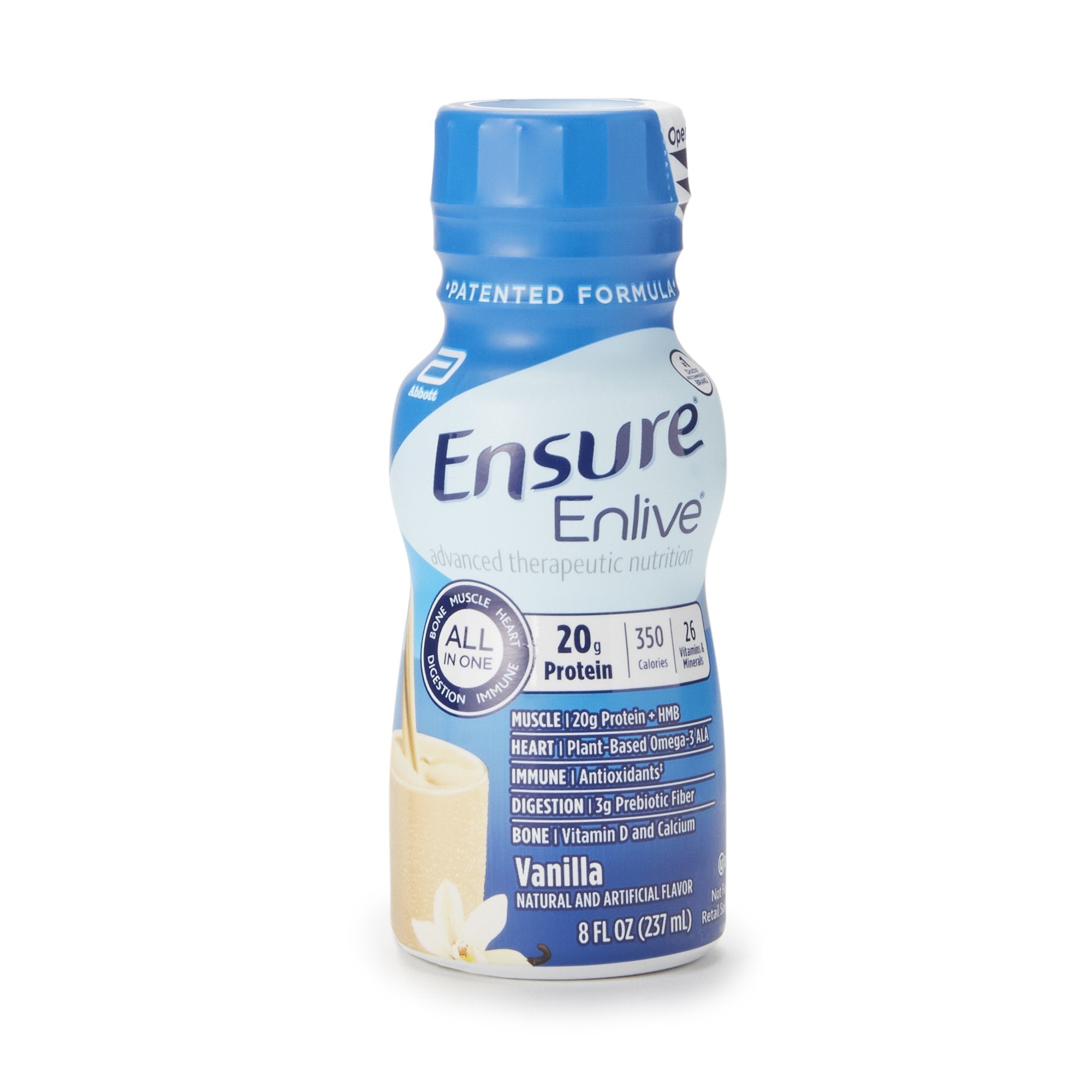 Oral Supplement Ensure® Enlive® Advanced Therapeutic Nutrition Shake Vanilla Flavor Liquid 8 oz.  Case of 24 Bottles