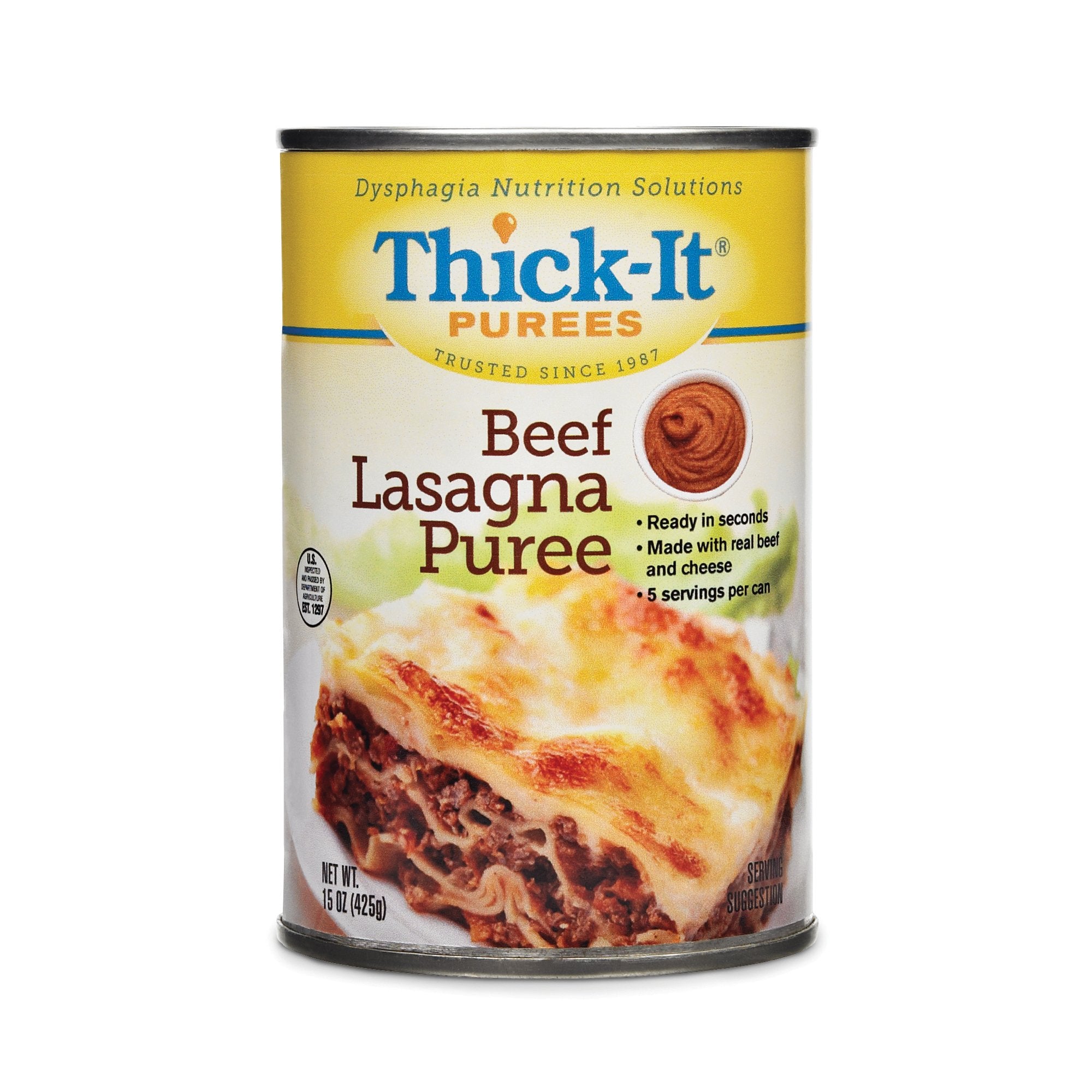 Thickened Food Thick-It 15 oz. Can Beef Lasagna Flavor Puree IDDSI Level 4 Extremely Thick/Pureed, Packaging Type- Case